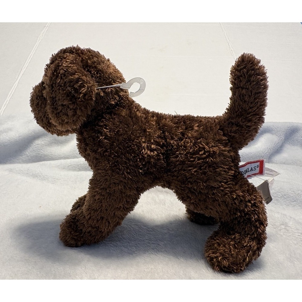 Douglas Cuddle Toys Chocolate Labradoodle Plush Brown Curly Dog Stuffed NWT